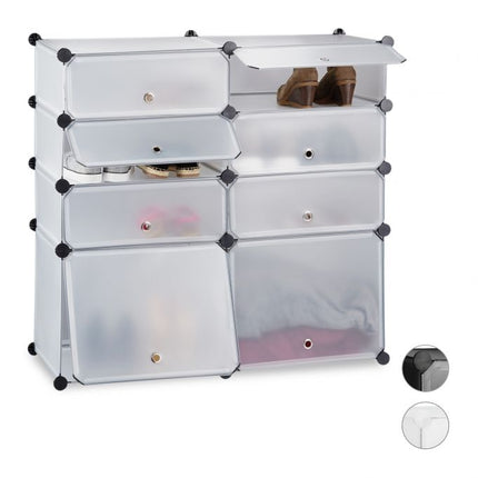 Plastic shoe shelf with 8 compartments