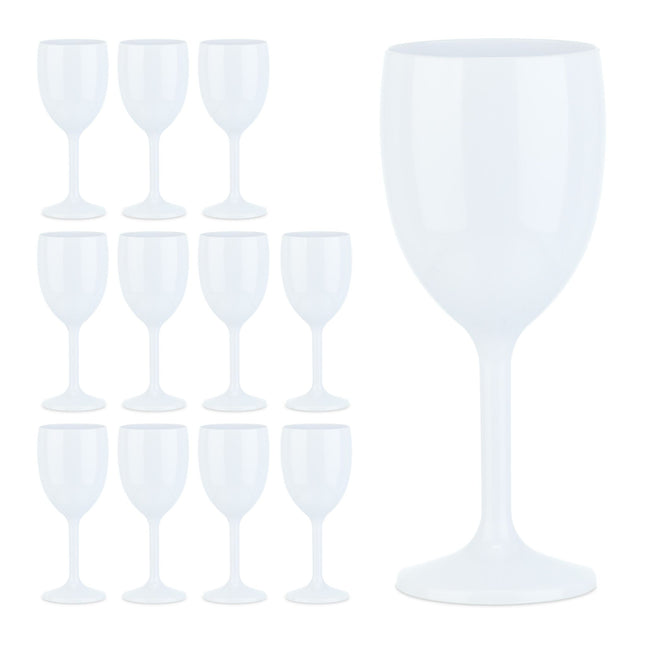 Plastic wine glasses - set of 12