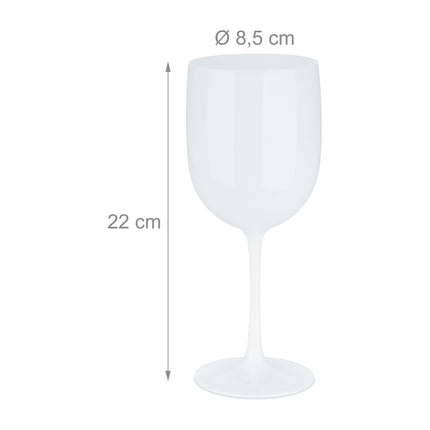 Plastic wine glasses, set of 6