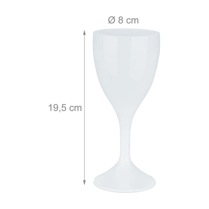 Plastic wine glasses, set of 6