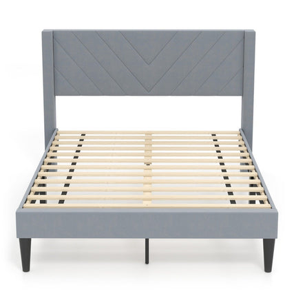 Platform Bed Frame for 200x140 cm Mattress, Grey Velvet