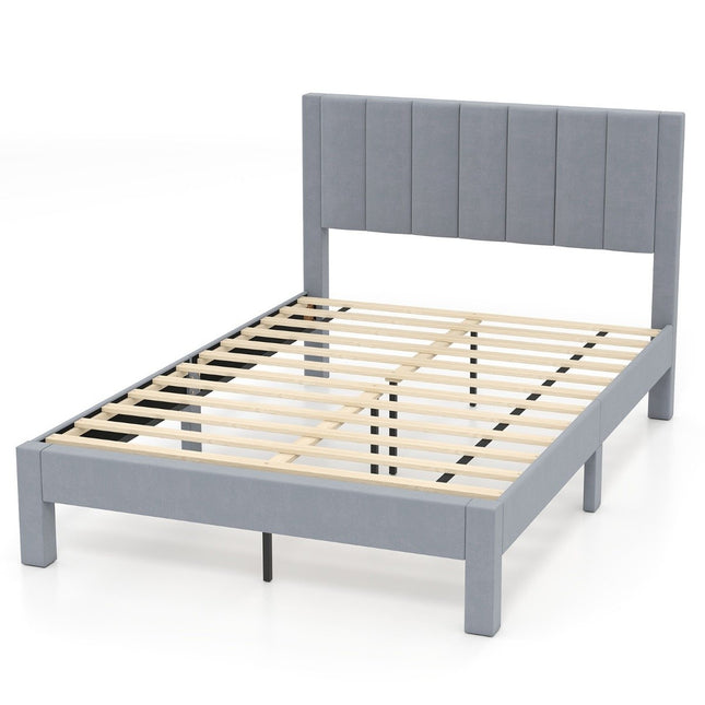 Platform Bed Frame for 200x140 cm Mattress, Grey Velvet