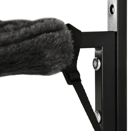 Wall-mounted black hammock platform for cats and pets