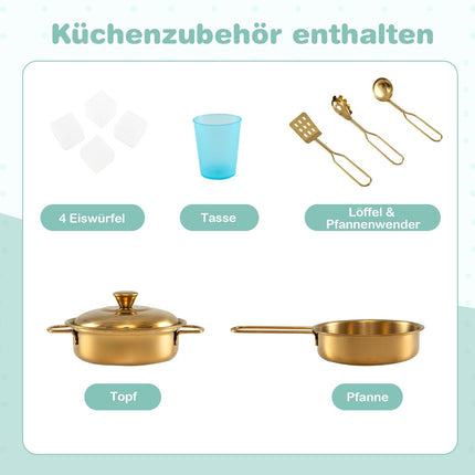 Play Kitchen Set with Chalkboard, Sink, and Oven – Green