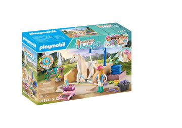 Playmobil World Of Horses Washing Station With Isabella And Lioness 71354