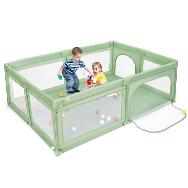 Playpen Baby Playpen with 50 Balls & 2 Doors 205 x 147 x 68.5 cm Green
