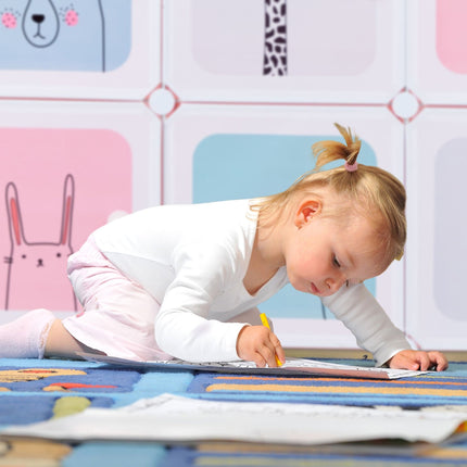 Plug-in shelf Children's room with 12 shelves