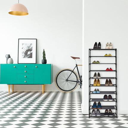Plug-in system for shoe racks 10 levels