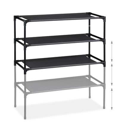 Plug-in system for shoe racks 4 levels