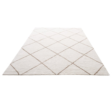 Plush Area Rug 8x10 ft, Beige, Non-Slip High Pile