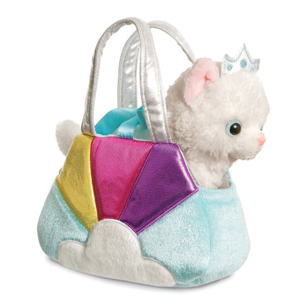 Plush Princess Cat Toy in Blue Bag, 20 cm Size