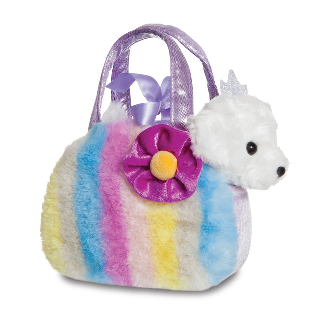 Plush Puppy Toy in Purple Bag, 20 cm Size