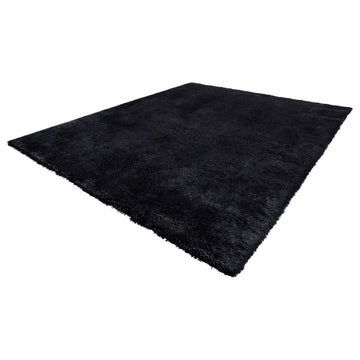 Plush Shag Area Rug 8x10 ft, Non-Slip, Black