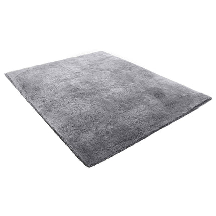 Plush Shag Area Rug, 8x10 ft, Smoke Gray, Non-Slip