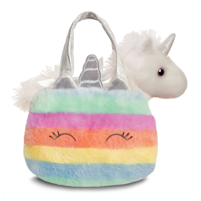 Plush Unicorn Toy in Bag, 20 cm Size