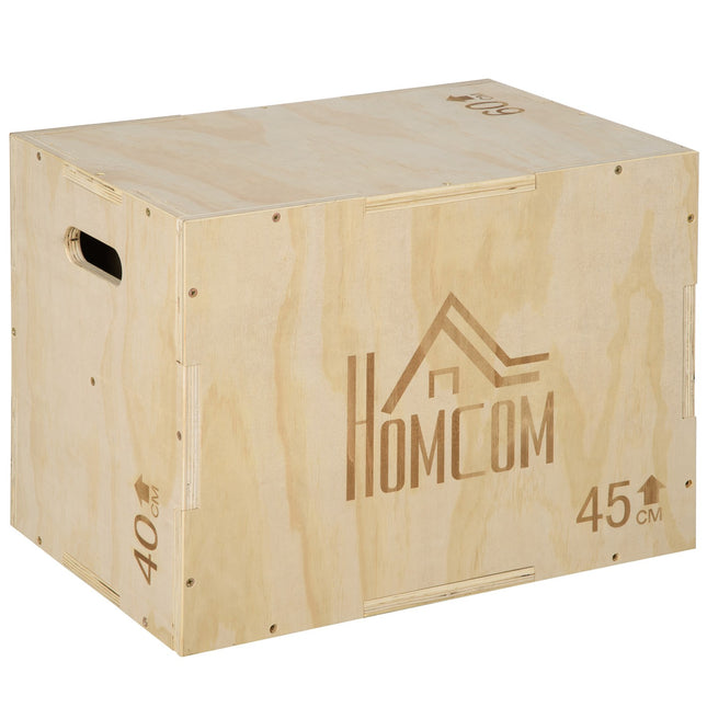 Plyo Box, Wood, 3 Heights, 45x40x60 cm