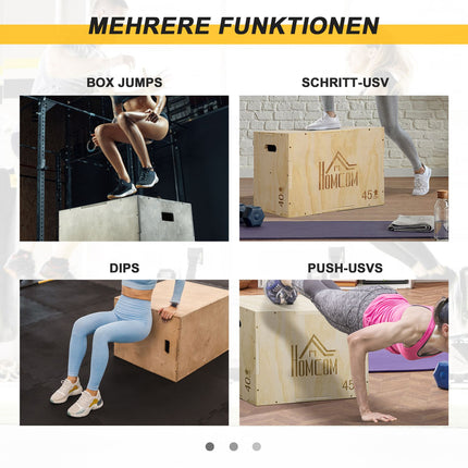 Plyo Box, Wood, 3 Heights, 45x40x60 cm