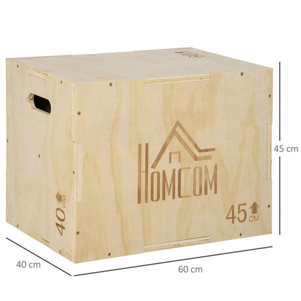 Plyo Box, Wood, 3 Heights, 45x40x60 cm