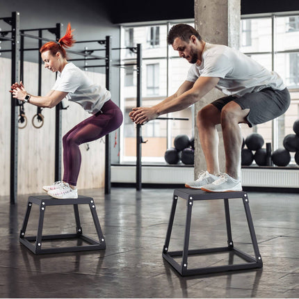Plyometric Jump Box, 18 Inch Steel, Anti-Slip 500 lb