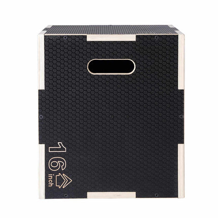 Plyometric Jump Box, 20-18-16 In Wooden, 450 Lb
