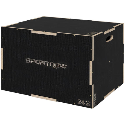 Plyometric Jump Box - 3 in 1 wooden platform with handles