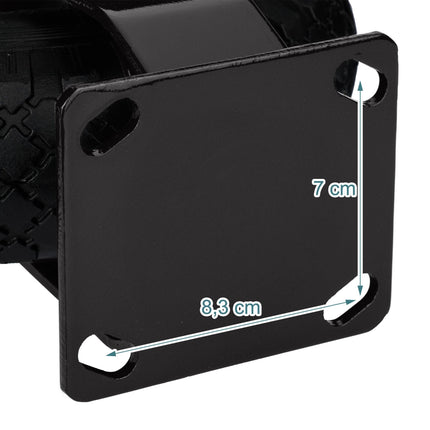Pneumatic Load Castors with Plate, Set of 2