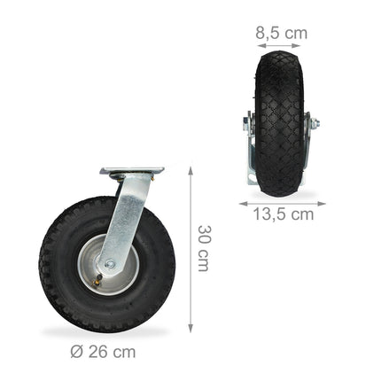 Pneumatic Swivel Castor, 3.00-4, High Load Capacity