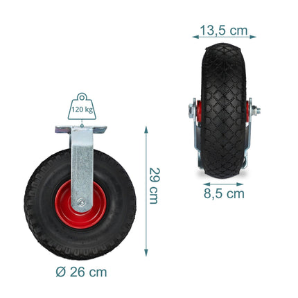 Pneumatic Tyre Castor Set for Transport Trolleys