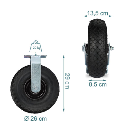 Pneumatic Tyred Load Castor with Steel Plate