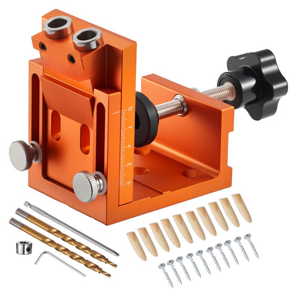 Pocket Hole Jig Kit, 12–48 mm Adjustable, Drill Bit Set