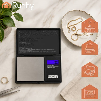 Pocket Jewelry Scale, 200g Capacity, 0.01g Accuracy