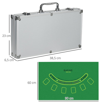 Poker chip set 300 parts 11.5G with lock and accessories
