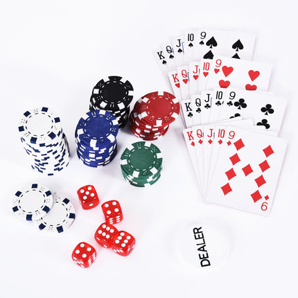Poker chip set - 300 chips, 2 decks, 5 dice, aluminum case