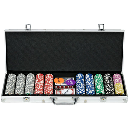 Professional Poker Set - 500 chips, lock case, 2 decks, 5 dice