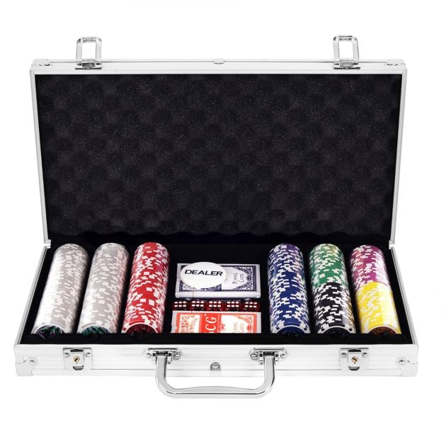 Poker Chip Set, 300 Chips, Aluminum Case – Texas Hold'em