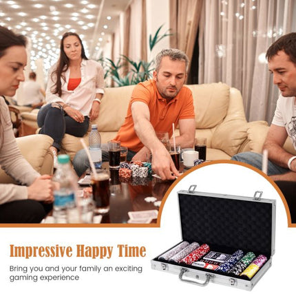 Poker Chip Set, 300 Chips, Aluminum Case – Texas Hold'em