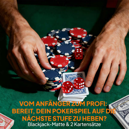 Poker Chip Set with Case, Dice, Dealer Button, 2 Decks