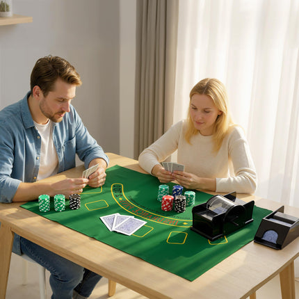 Poker Set with 300 Chips, 2 Decks, Dice, Case for 8 Players