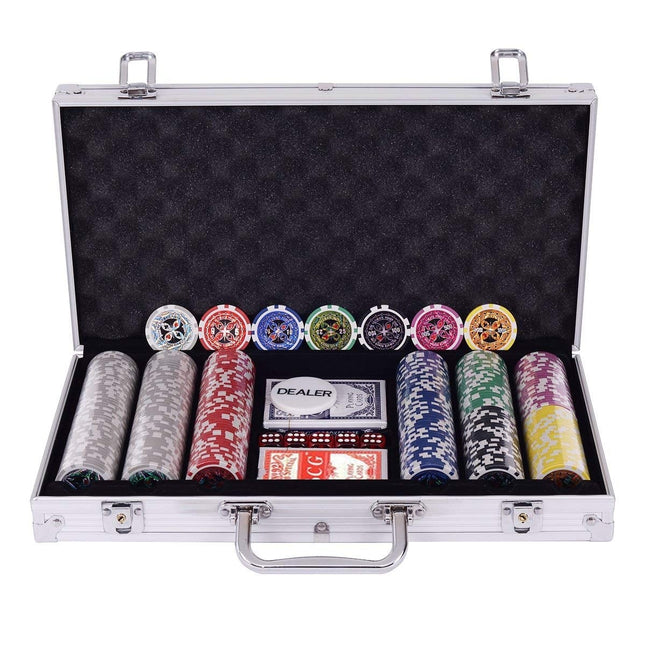 Poker Set with 300 Laser Chips in Aluminum Case