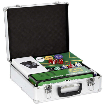 Poker Set with 500 Chips, 2 Decks, Dice, Case for 10 Players