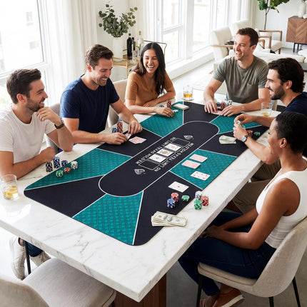 Poker Table Mat 70 x 35 Inch, Water-Repellent, Non-Slip