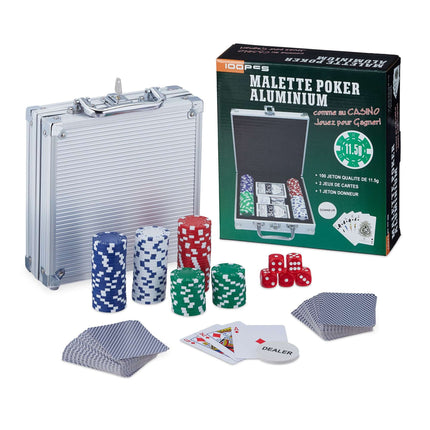 Poker case with 100 chips