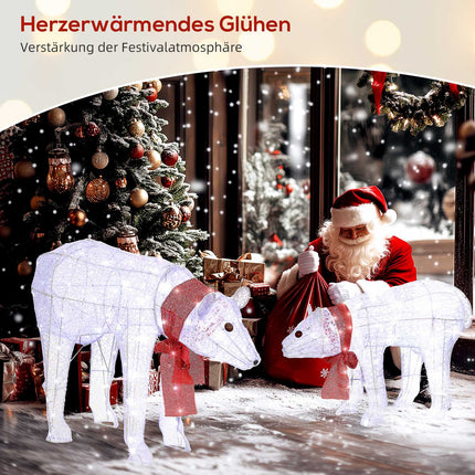 Polar Bear Christmas Decoration, 140 LEDs, Waterproof, Timer