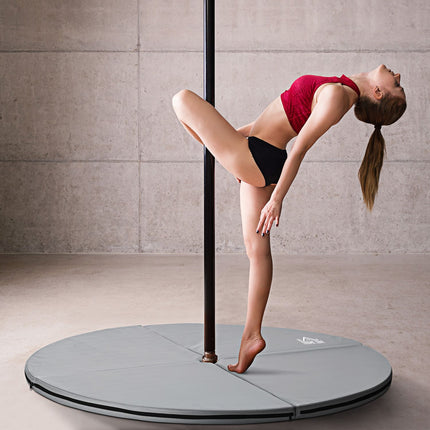 Pole Dance Mat, 5 cm Thick, 150 cm Diameter, Light Grey