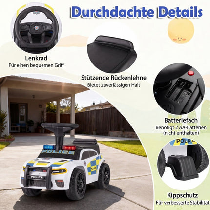 Police Ride-On Car for Toddlers with Lights & Sound