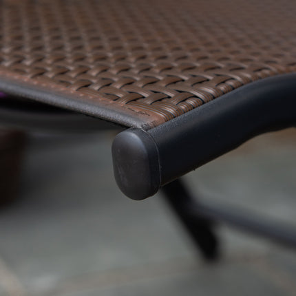 Adjustable polyrattan folding chair, 7 backrest levels