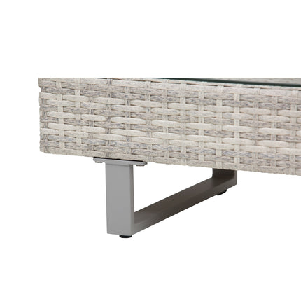 Weather-resistant 3-piece lounge set in rattan with sofa and side table