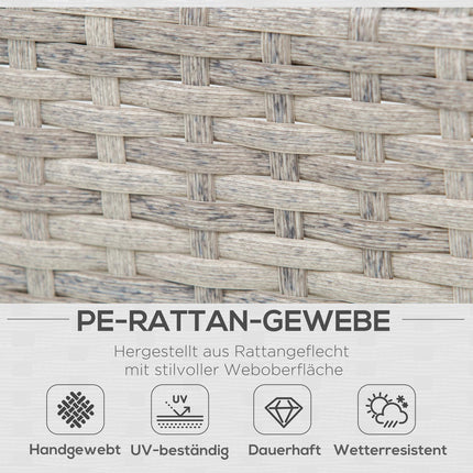 Weather-resistant 3-piece lounge set in rattan with sofa and side table