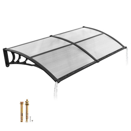 Polycarbonate Door Awning 38 x 78 In, Clear, Drainage