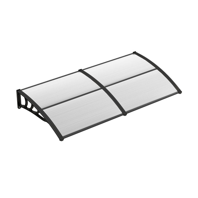 Polycarbonate Door Canopy, 197x89cm, Dark Grey